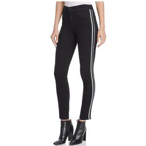 Joe's Women's The Charlie Race Stripe Black Skinny Fit Jeans Size 25 Sliver